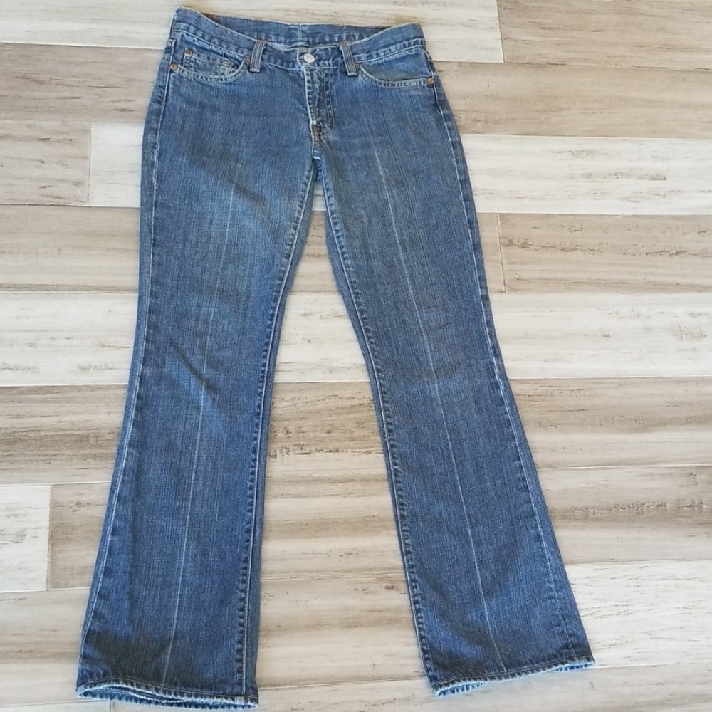 7 For All Mankind Blue Straight Leg Jeans